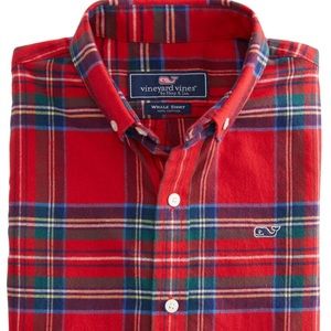 VINEYARD VINES Holiday Plaid Flannel Shirt L 16